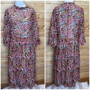 Dainty Jewells Floral Flower Maxi Dress Size Large